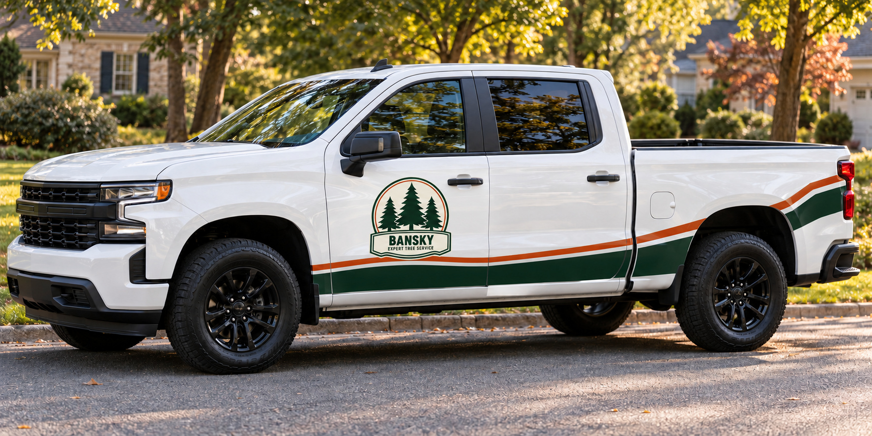 Approved proposed Bansky pickup-wrap artwork, preserved full vehicle composition